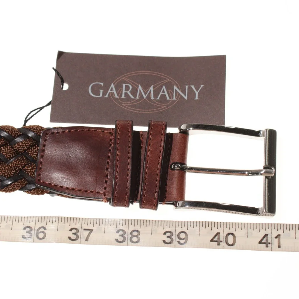 Garmany NWT Braided / Woven Belt Size 85 (US 32) in Brown Leather